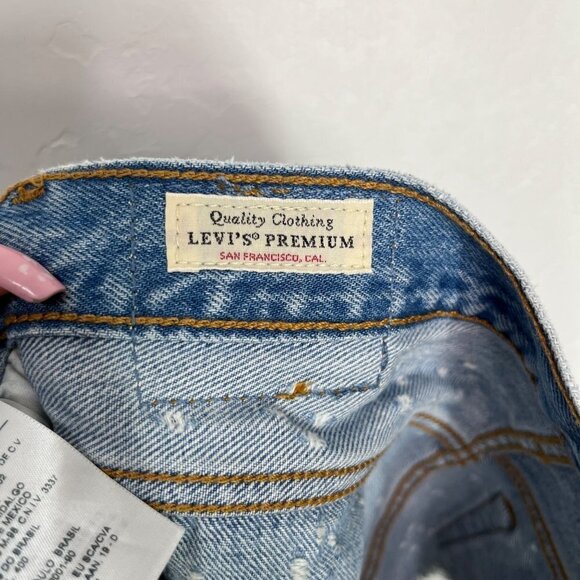 Levi's 501 Premium quality Button fly shorts Size 25 Distressed Dottie Blues - Picture 9 of 10